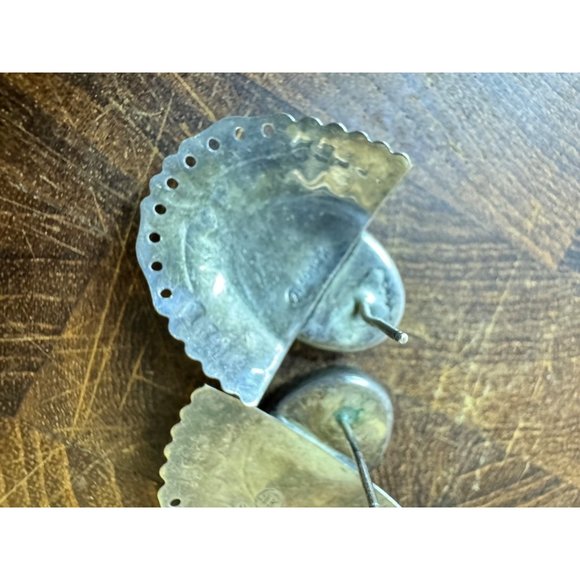 TK Sterling Silver Southwest Earrings Signed Vintage 7.01g - Picture 5 of 8